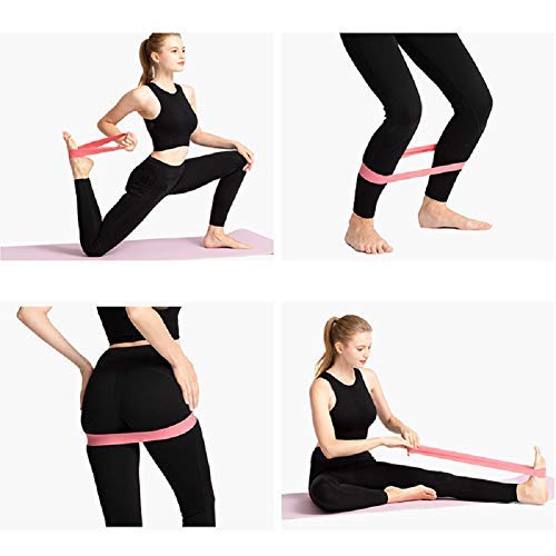 Zakerda Beth's Fitness Set of 5 Pink Yoga Knee Resistance Bands with Carry Bag