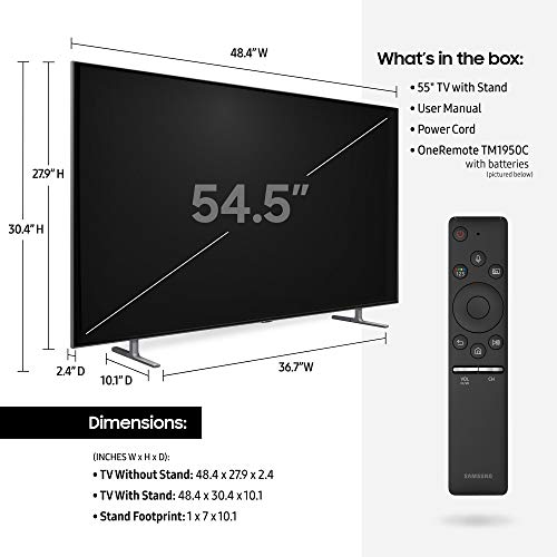 Samsung QN55Q80RAFXZA Flat 55-Inch QLED 4K Q80 Series Ultra HD Smart TV with HDR and Alexa Compatibility (2019 Model)