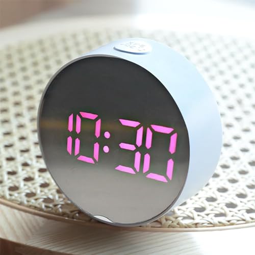 Heart Home ABS Battery Oprated Loud Digital Alarm Clock|Desk, Table Clock|Alarm Clock For Heavy Sleepers (White)
