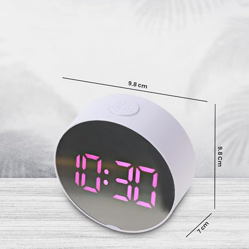 Heart Home ABS Battery Oprated Loud Digital Alarm Clock|Desk, Table Clock|Alarm Clock For Heavy Sleepers (White)