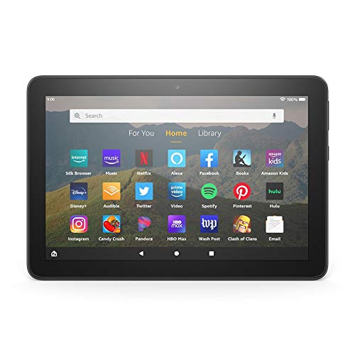 Fire HD 8 tablet, 8" HD display, 32 GB, latest model (2020 release), designed for portable entertainment, Black