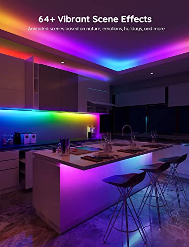 Govee 65.6ft RGBIC LED Strip Lights, Smart LED Strip Segmented App Control, WiFi LED Lights Work with Alexa and Google Assistant, Music Sync, DIY, for Living Room, Christmas, 2 Rolls of 32.8ft