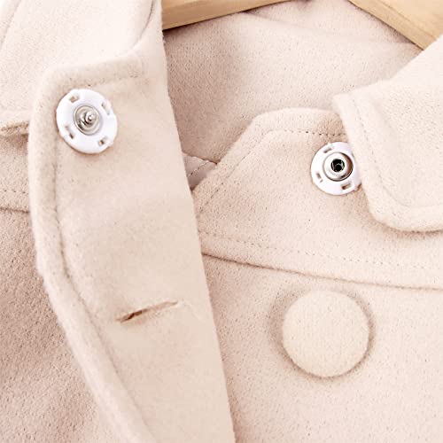 Little Girl Long Peacoat Dress Coat Button Trench Coat Winter Warm Jacket with Pocket Kids Casual Overcoat Outerwear 2-7Y(6-7 Years, Beige)
