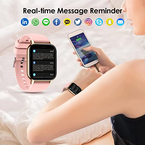 Smart Watch for Women (Dial Calls/Answer) for iphone and Android Phones Compatible, IP68 Waterproof Fitness Tracker, 24 Sport Modes, Blood Oxygen Heart Rate Sleep Monitor, Outdoor Sports Smartwatch