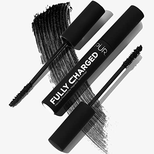 PÜR Fully Charged Mascara - Magnetic Black Mascara For Full Volumizing To Instantly Lift, Separate, and Define Each Lash - Gluten, BPA, & Paraben Free Eye Makeup