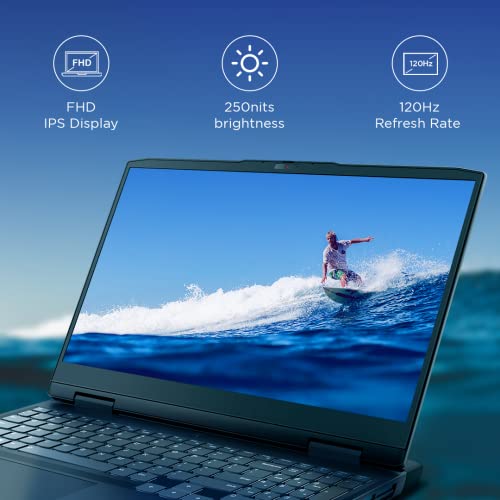 Lenovo IdeaPad Gaming 3 Intel Core i5 12th Gen 15.6" (39.62cm) FHD IPS Gaming Laptop (16GB/512GB SDD/4GB NVIDIA RTX 3050/120Hz/Win11/Office 2021/Backlit/3months Game Pass/Onyx Grey/2.32Kg), 82S900R6IN