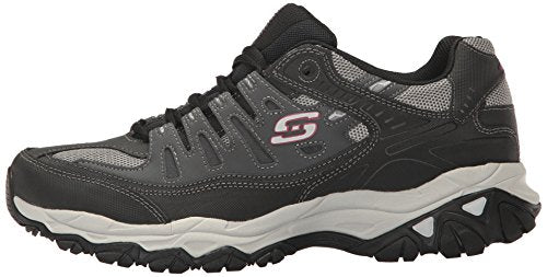 Skechers mens Afterburn M. Fit fashion sneakers, Charcoal/Black, 12 US