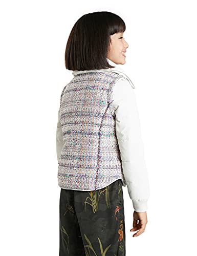 Desigual Girls' Woven Padded Short Overcoat, White, 9/10
