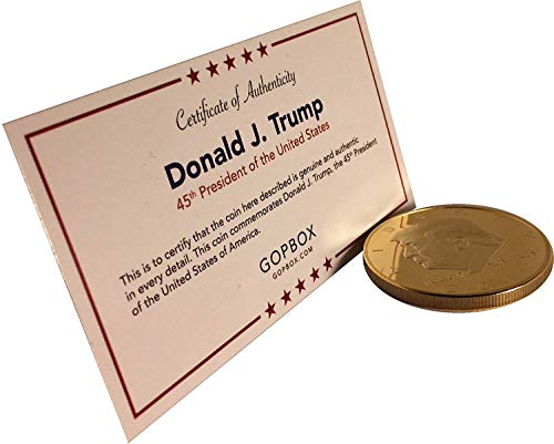 Donald Trump Gold Coin, Gold Plated Collectable Coin and Case Included, 45th President, Certificate of Authenticity Official