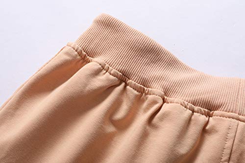 Big Boy's Casual Shorts Summer Cotton Classic Fit Elastic Waist Shorts with Zipper Pockets - brown - 10