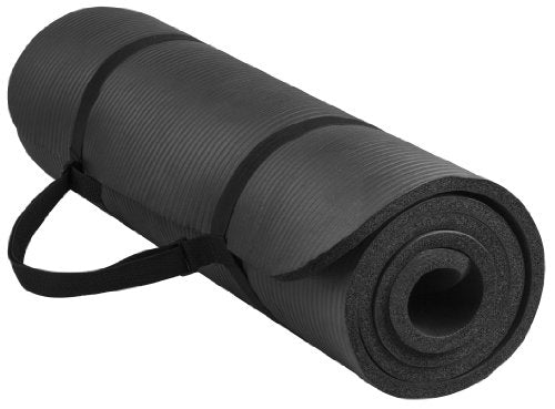 Alfombra para ejercicio yoga mat con correa de transporte BalanceFrom goyoga, multi uso, 1/2pulgadas extra grueso de alta densidad anticorte