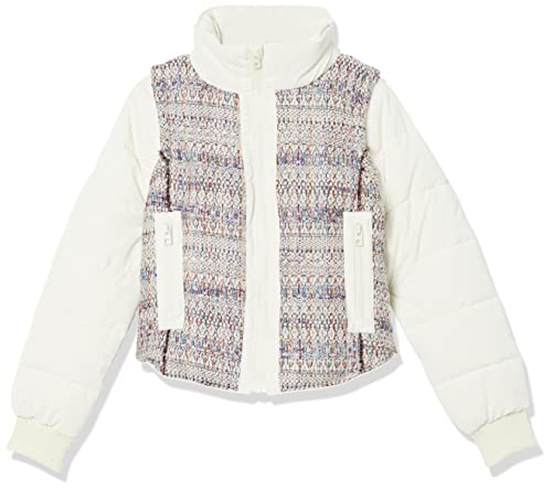 Desigual Girls' Woven Padded Short Overcoat, White, 9/10