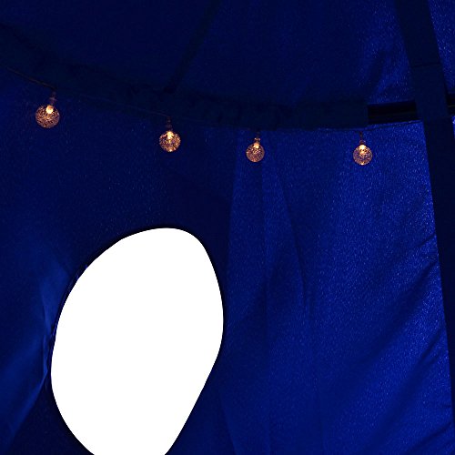 Kids Outdoor Waterproof Play Tent Hanging Hammock with Lights String (Blue)