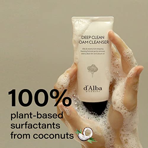 d’Alba Italian White Truffle Deep Foam Cleanser, Vegan Skincare, Gentle Foam Cleanser with White Truffles for All Skin Types, Safe for Sensitive Skin, Hypoallergenic