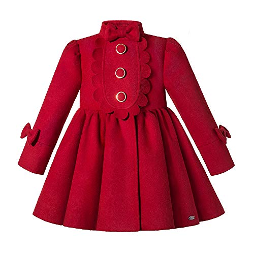 Pettigirl Girls Elegant Winter Red Trench Outerwear Overcoat Outfit Toddler Stylish Casual Warm Coat Fall