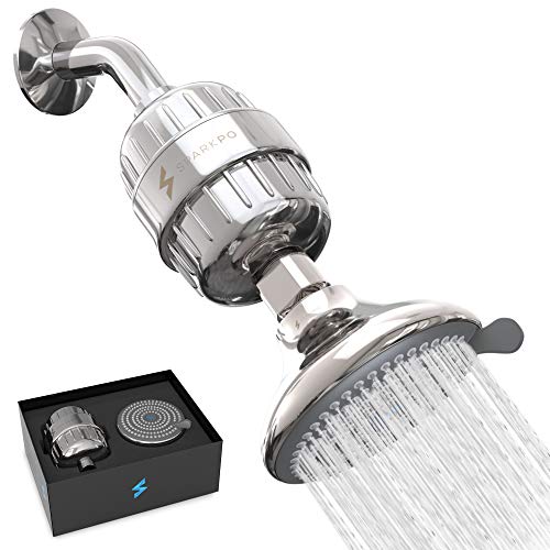 SparkPod Shower Head Filter - High-Pressure Water Filter Showerhead for Hard Water and Chlorine - Quickly Improve The Condition of Your Hair and Skin - Adjustable & Easy-to-Install (2.5GPM)