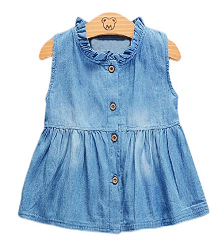 Styles I Love Baby Girl Sleeveless Cotton Denim Dress Spring Summer Casual Outfit