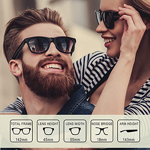 Bluetooth Glasses, StageSound Smart Audio Glasses with Swipe / Touch Control, Dual Microphone, Open ear Music, Hands-free Calling, Anti-UV Blue Ray, IPX4 Waterproof, Voice Assistant, 6 Hours Playtime