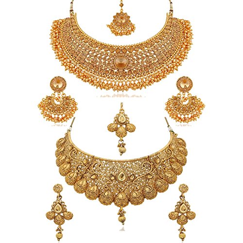 Apara Combo Bridal Necklace Jewellery Set Earrings for Women