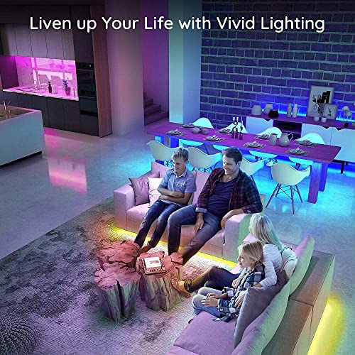 Govee Bluetooth LED Strip Lights, 65.6ft RGB LED Light Strip, App and Remote Control Color Changing Lights with 64 Scene Modes and Music Sync for Bedroom, Room, Kitchen, Party (2 Rolls of 32.8ft)