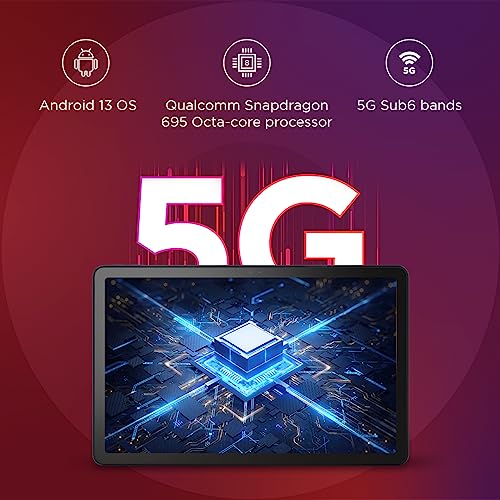 Lenovo Tab M10 5G |10.6 inch (26.9cm)| 6 GB, 128 GB Expandable|Wi-Fi+ 5G | 90 Hz, 2K Display (2000x1200)|Dual Speakers with Dolby Atmos |Android 13 | Octa-Core Processor (Abyss Blue, ZACT0030IN)