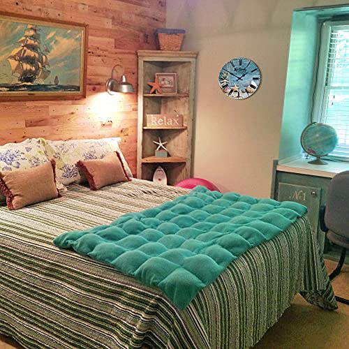 Funny Beach Bathroom Decor Silent Wall Clock Non Ticking Seashells Sea Themed Bathroom Decor Wall Art - The Beach is My Happy Place to Be - 12 inch Bathroom Wall Clocks Battery Operated