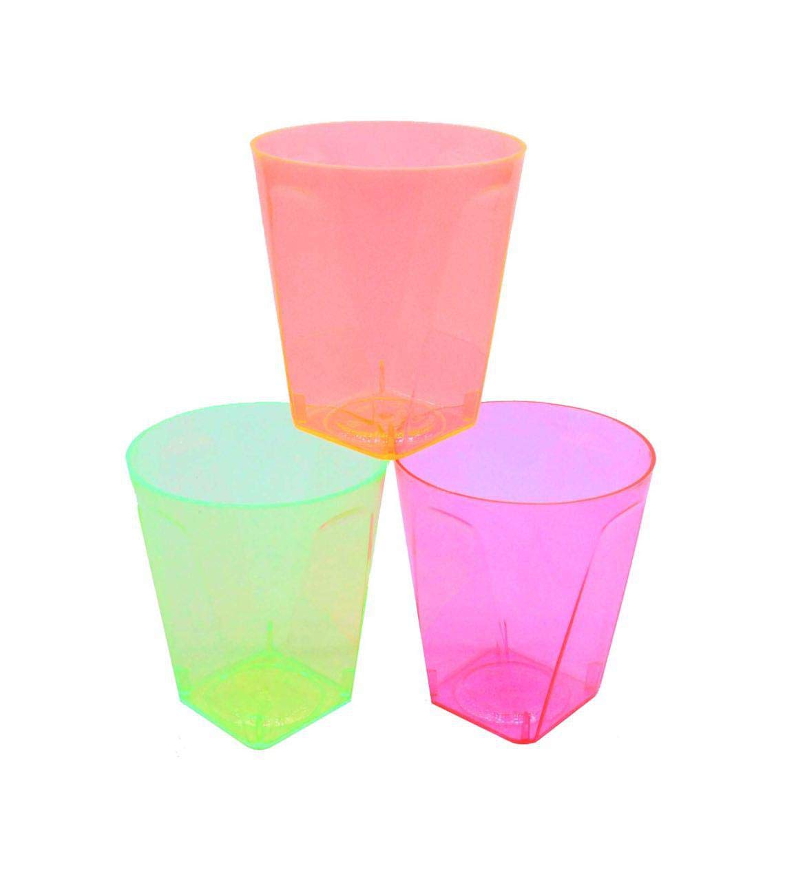 PLASTSCHICK Verres à liqueur jetables 60 pièces en plastique dur - 5 cl (50 ml) de verres à liqueur mélange coloré - gobelets à liqueur en plastique - plus sûr que le verre