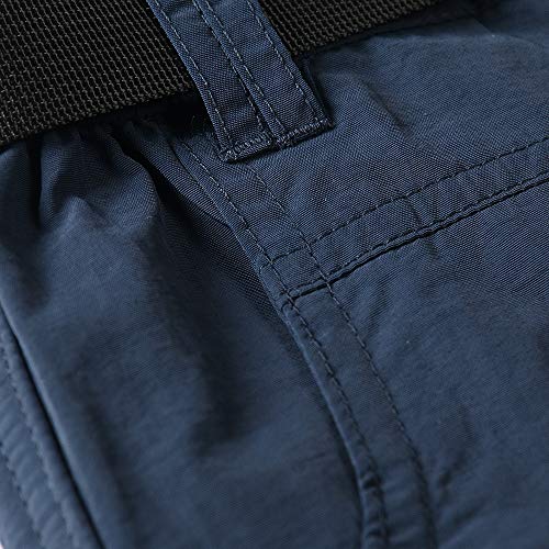 OCHENTA Kids Boy's Youth Quick Dry Elastic Waist Cargo Shorts, Outdoor Hiking Camping Fishing - Blue - 12-13 years