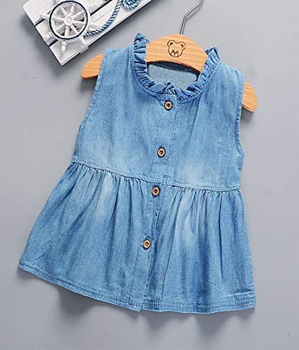 Styles I Love Baby Girl Sleeveless Cotton Denim Dress Spring Summer Casual Outfit