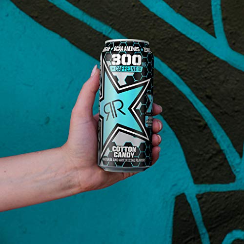 Rockstar XDurance Energy Drink, Cotton Candy, 0 sugar COQ10 and Electrolytes, 16oz Cans (24 Pack) (Packaging May Vary)