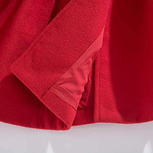 Pettigirl Girls Elegant Winter Red Trench Outerwear Overcoat Outfit Toddler Stylish Casual Warm Coat Fall