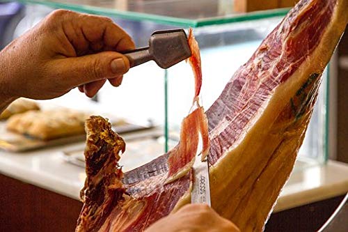 Jamon Serrano Ham Gift Box All natural, No nitrates, nitrites or preservative added (Includes Ham Holder and Knife)