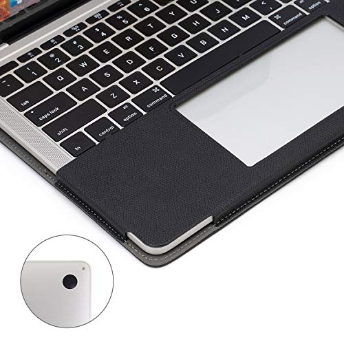 TYTX Compatible with MacBook Pro 13 inch Leather Case with Vents and Stand Function 2021 2020 2019 2018 2017 2016 (A1989 A1706 A1708 A2159 A2289 A2251 A2338),Protective Leather Case for Laptop, Black