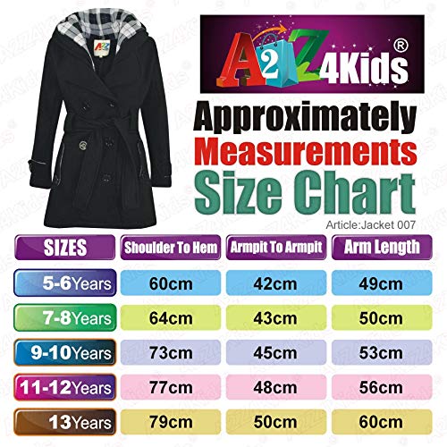 Kids Girls Overcoat Hooded Trench Coat Padded Oversized Lapels Long Parka Jacket