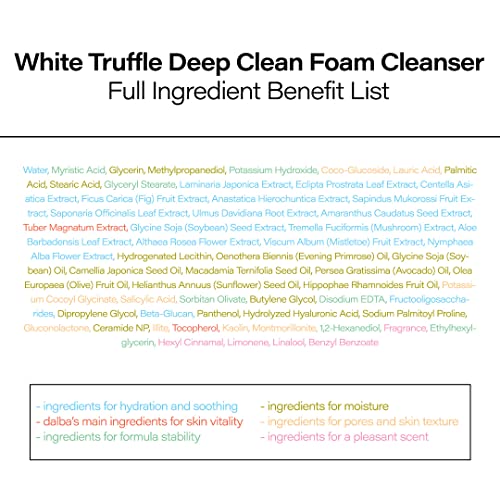 d’Alba Italian White Truffle Deep Foam Cleanser, Vegan Skincare, Gentle Foam Cleanser with White Truffles for All Skin Types, Safe for Sensitive Skin, Hypoallergenic
