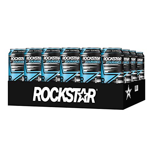 Rockstar XDurance Energy Drink, Cotton Candy, 0 sugar COQ10 and Electrolytes, 16oz Cans (24 Pack) (Packaging May Vary)