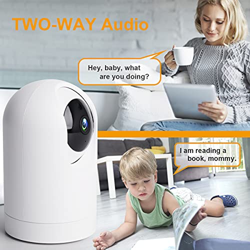 Konnek Stein Indoor Security Camera Wireless, 2K Smart Home IP Camera 2.4G/5G Dual-Band WiFi Connection, Two-Way Audio, AI Human Motion Detection, Night Vision, App Remote Control - White (QC21S)