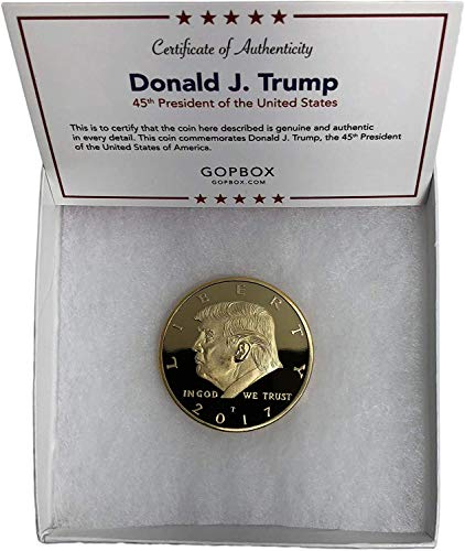 Donald Trump Gold Coin, Gold Plated Collectable Coin and Case Included, 45th President, Certificate of Authenticity Official