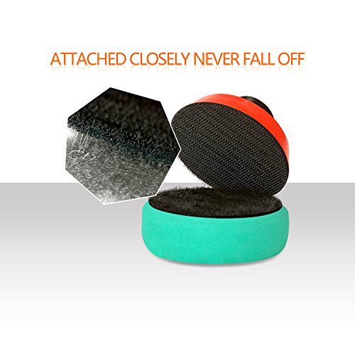 SPTA 29pcs 25mm/50mm/80mm Polishing Pads Drill Buffing Pad Detail Polishing Pad Compound Kit with M14 Thread Backing pad & Adapters for Car Sanding, Polishing, Waxing, Sealing Glaze