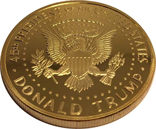 Donald Trump Gold Coin, Gold Plated Collectable Coin and Case Included, 45th President, Certificate of Authenticity Official