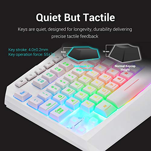 Redragon S101 Wired Gaming Keyboard and Mouse Combo RGB Backlit Gaming Keyboard with Multimedia Keys Wrist Rest and Red Backlit Gaming Mouse 3200 DPI for Windows PC Gamers