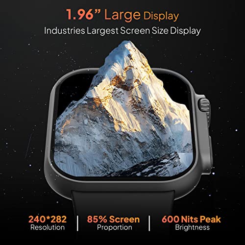 Fire-Boltt Gladiator 1.96" Biggest Display Smart Watch with Bluetooth Calling, Voice Assistant &123 Sports Modes, 8 Unique UI Interactions, SpO2, 24/7 Heart Rate Tracking (Black)