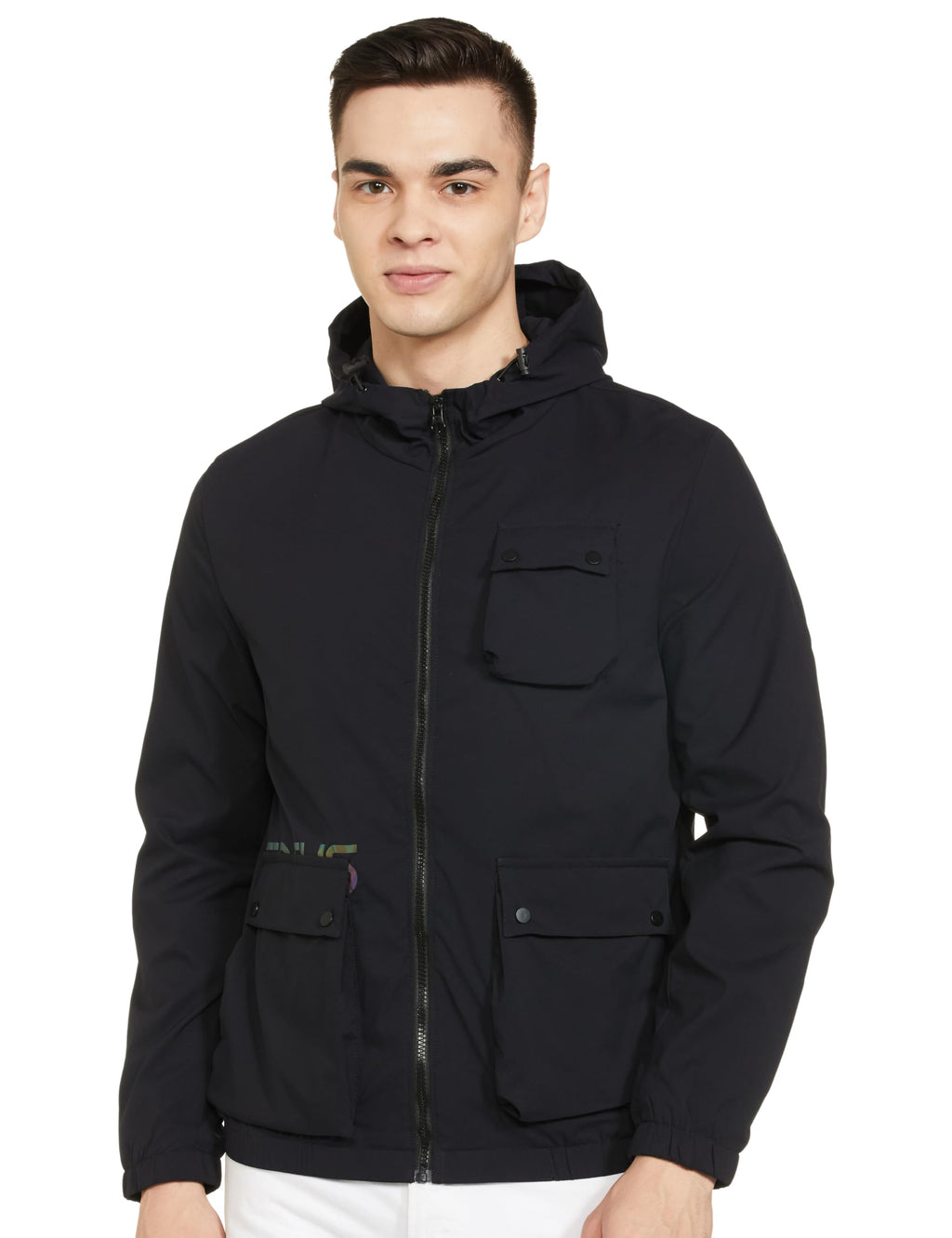 Qube By Fort Collins Men's Parka Coat (BC405AZ_Black
