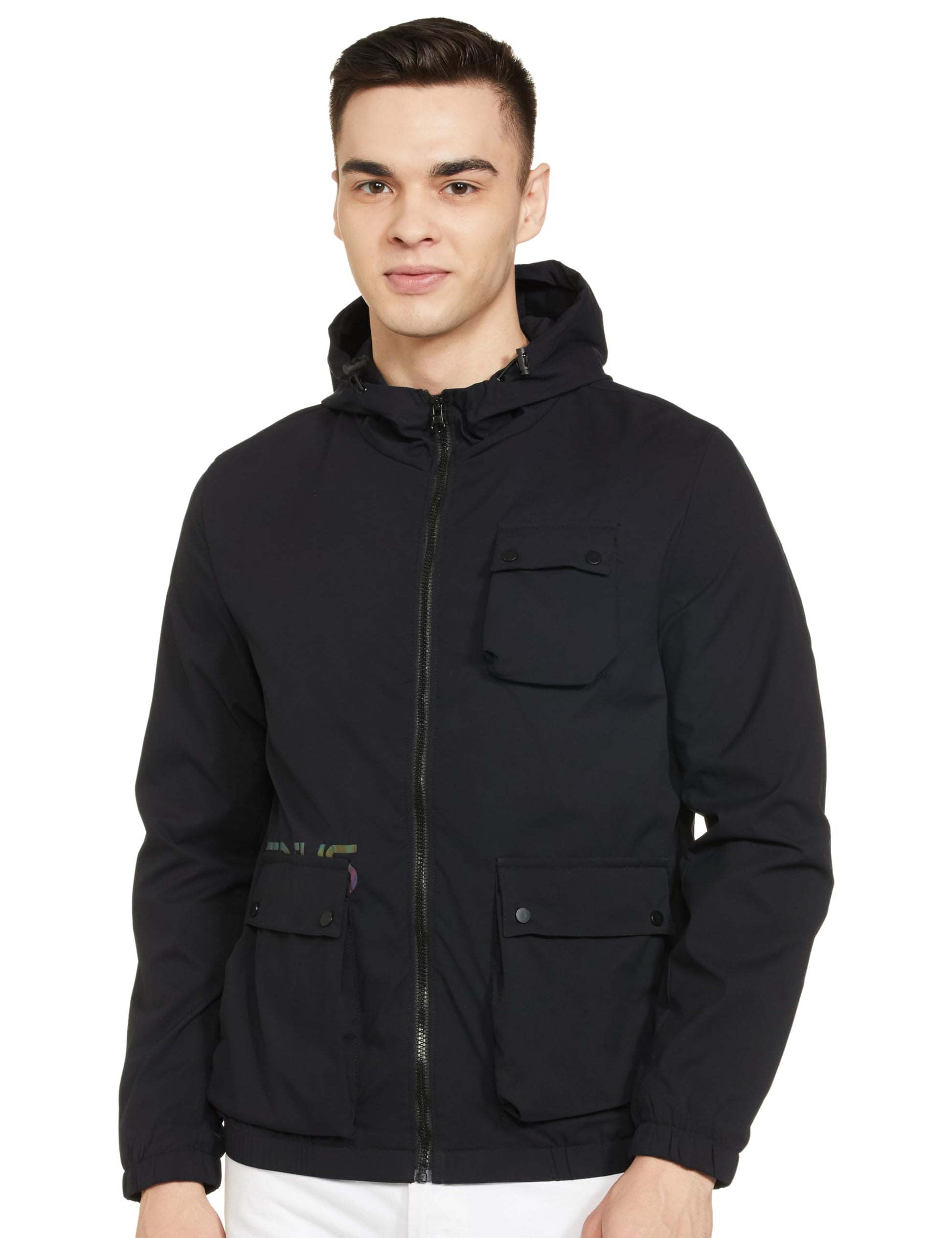 Qube By Fort Collins Men's Parka Coat (BC405AZ_Black