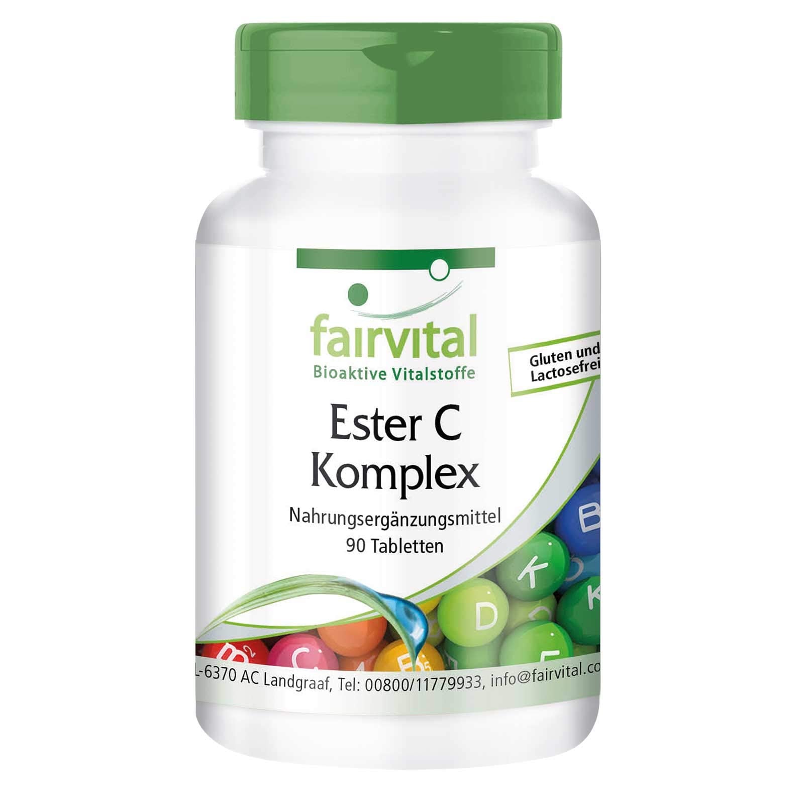 Ester C 500mg - kompleks witaminy C z bioflawonoidami - WYSOKA DAWKA & VEGAN - buforowana witamina C - 90 tabletek - przyjazny dla żołądka