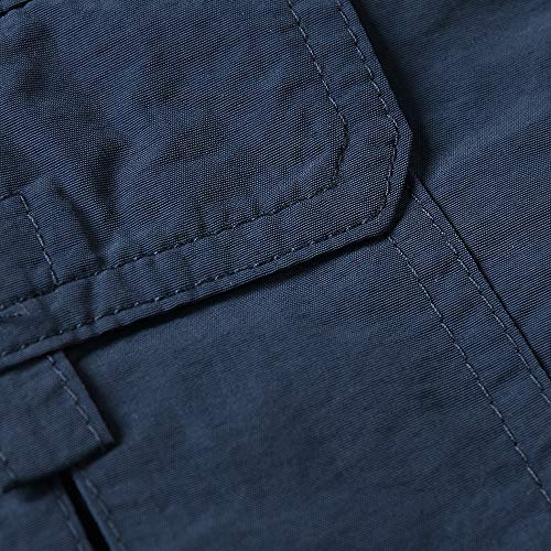 OCHENTA Kids Boy's Youth Quick Dry Elastic Waist Cargo Shorts, Outdoor Hiking Camping Fishing - Blue - 12-13 years