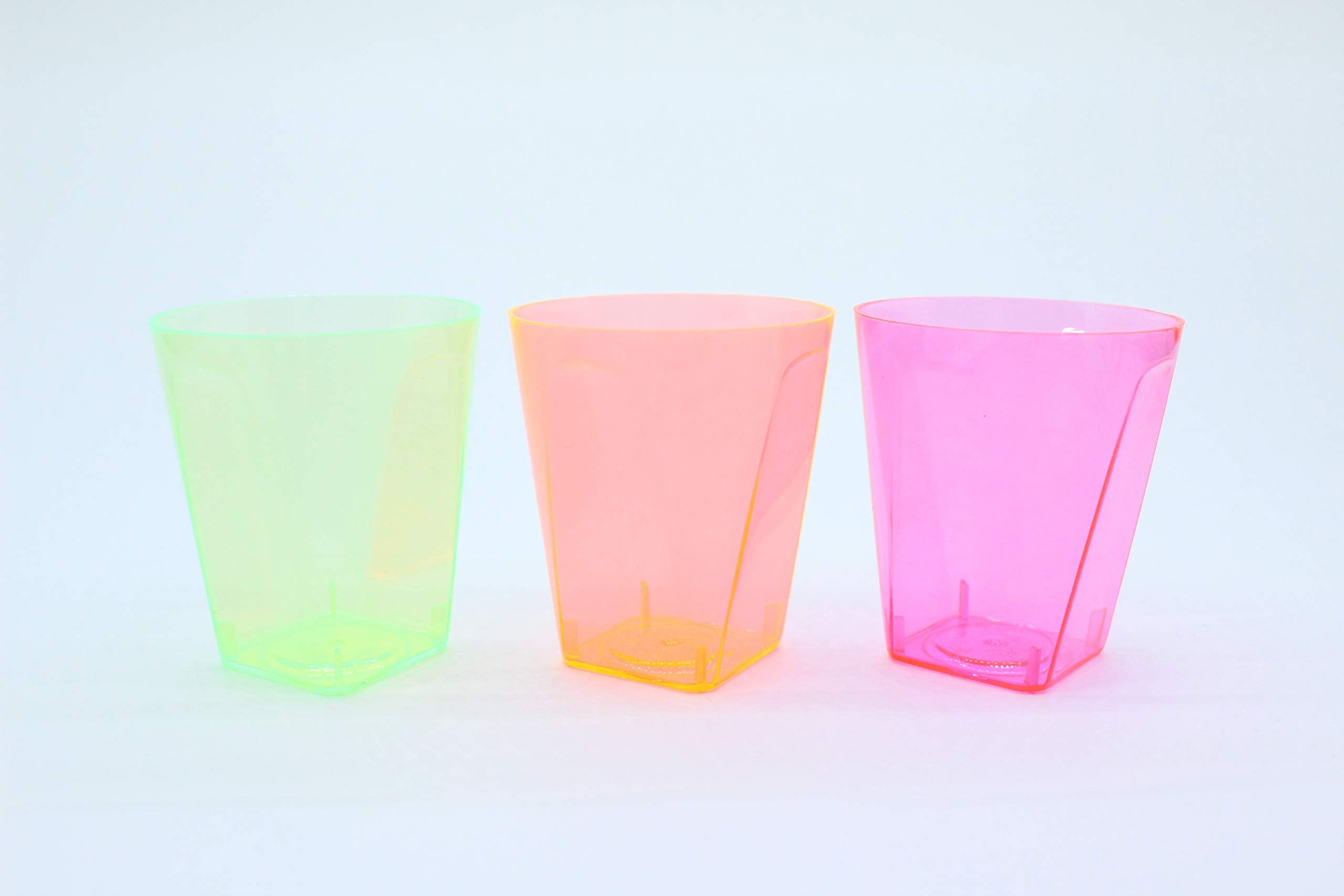 PLASTSCHICK Verres à liqueur jetables 60 pièces en plastique dur - 5 cl (50 ml) de verres à liqueur mélange coloré - gobelets à liqueur en plastique - plus sûr que le verre