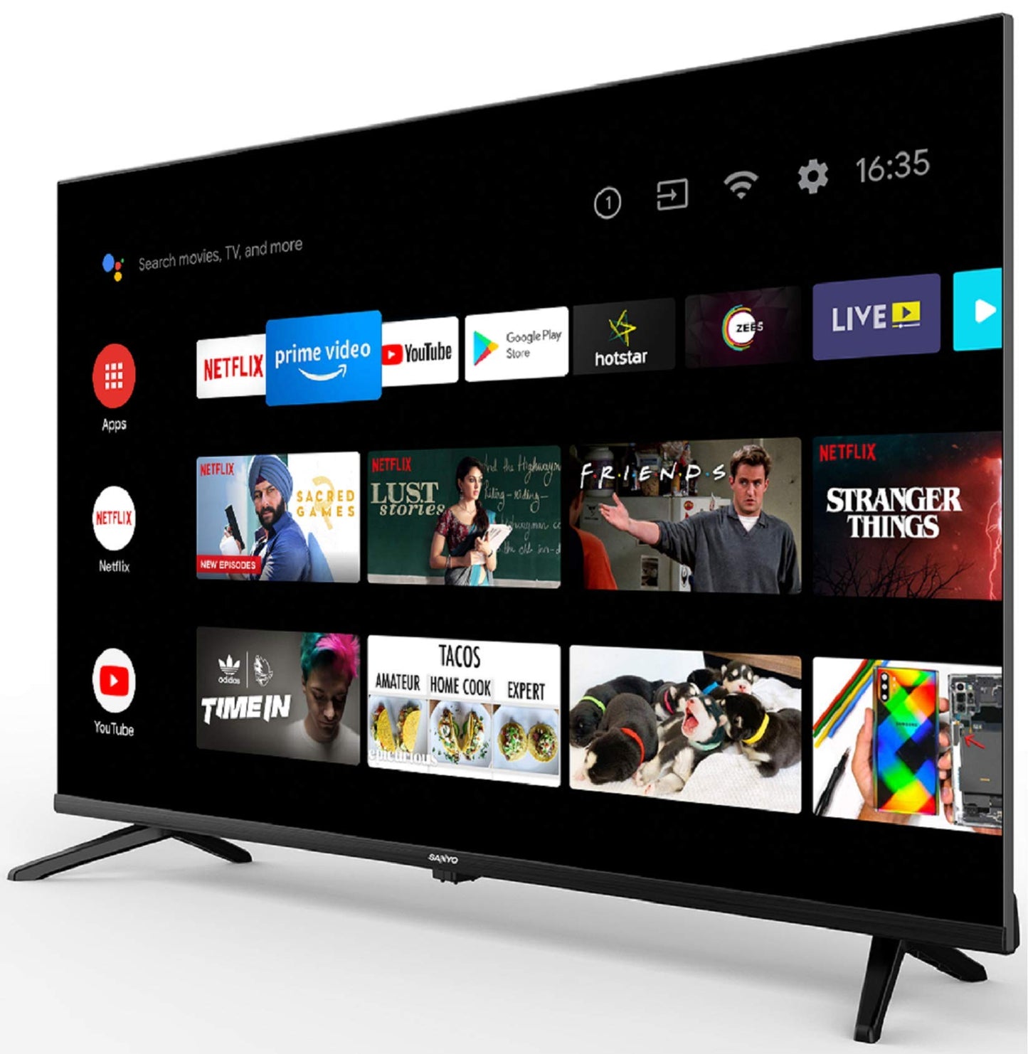 Sanyo 108 cm (43 inches) Kaizen Series Full HD Smart Certified Android IPS LED TV XT-43A170F (Black) (2019 Model)