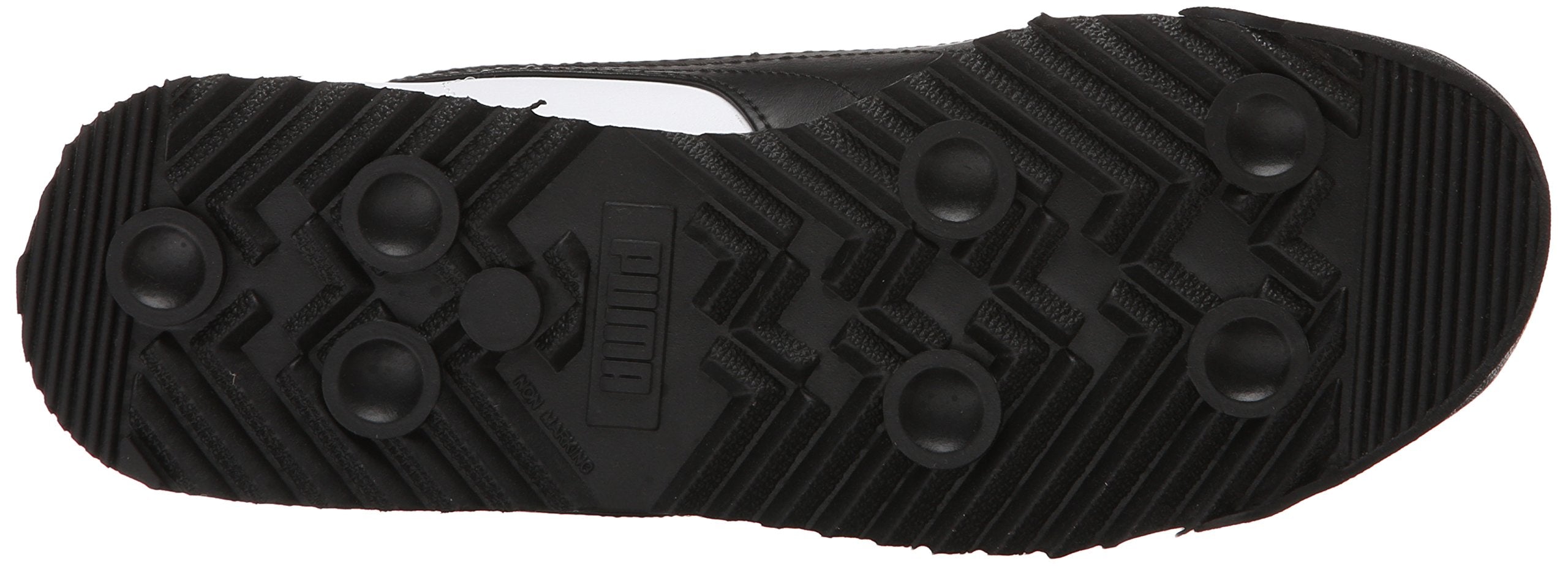PUMA Men's Roma Basic Fashion Sneaker, White/Black Leather - 9.5 D(M) US