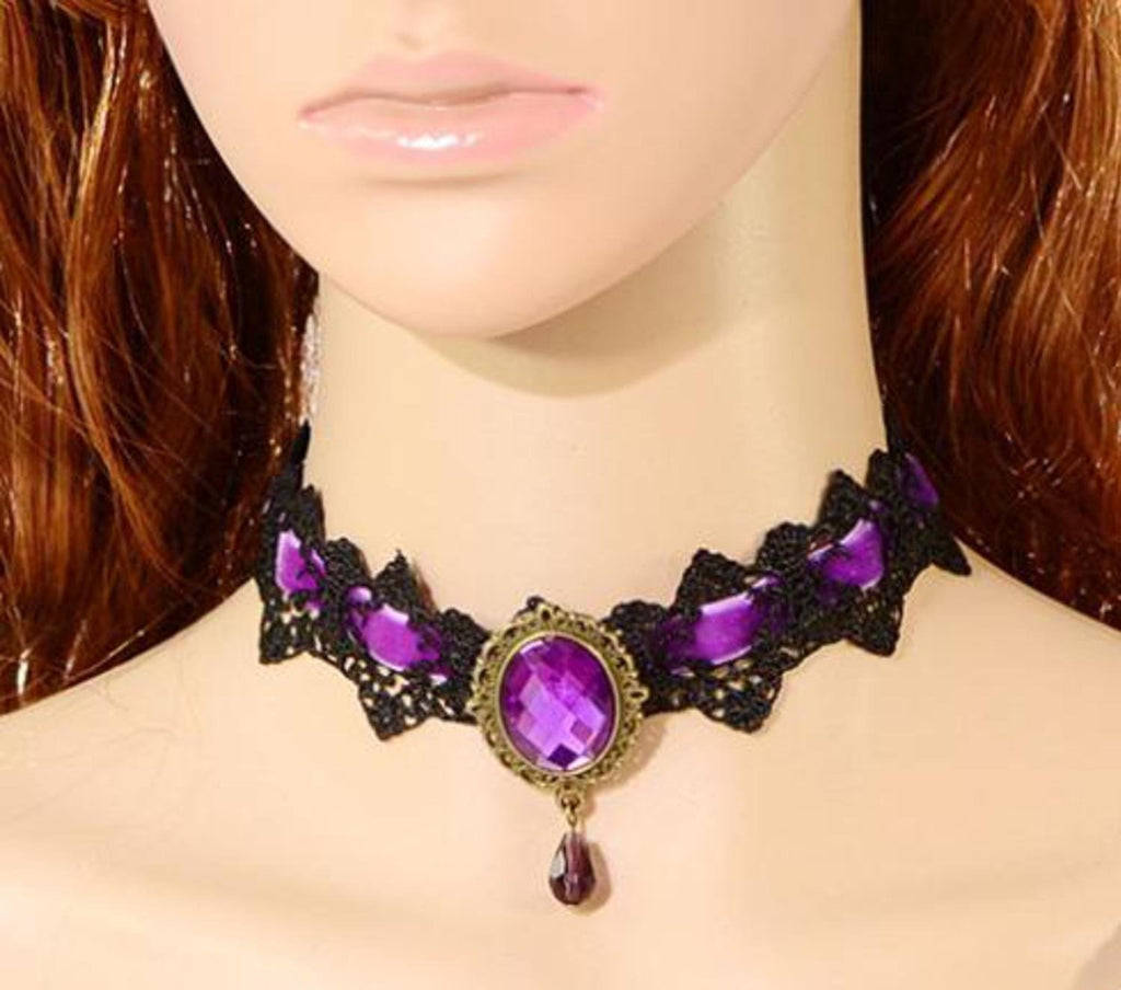 Arras Creations Fashion Trendy Vintage Gothic Choker Style Necklace for Women / AZVGNE875-AGB